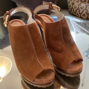Michael Kors Brown Suede Platform Heel.